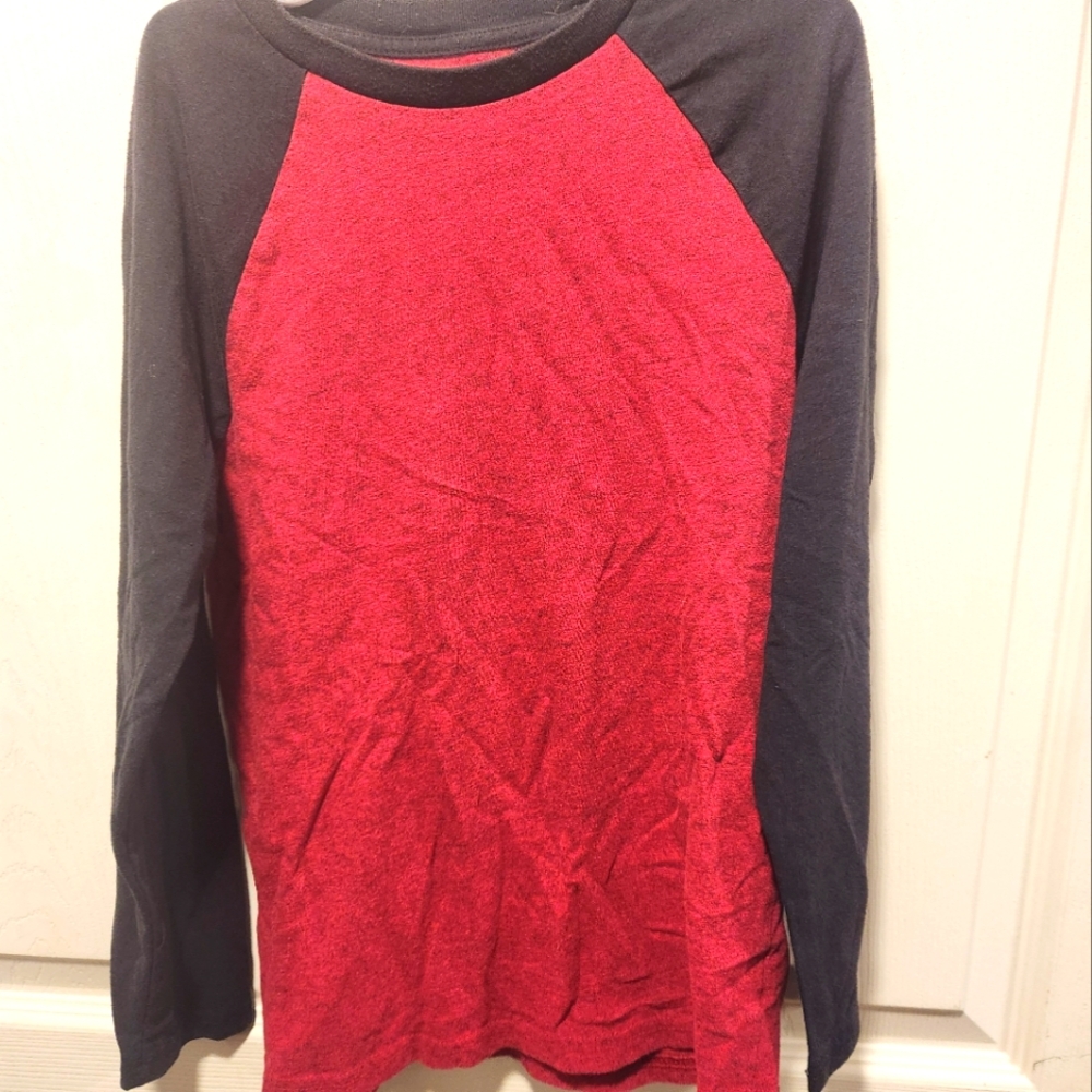 Red and Black Long Sleeve Raglan Shirt